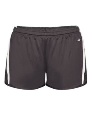 GRAPHITE/ WHITE Alleson athletic 7274 women's stride shorts