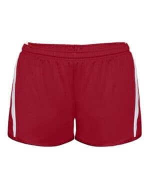 RED/ WHITE Alleson athletic 7274 women's stride shorts