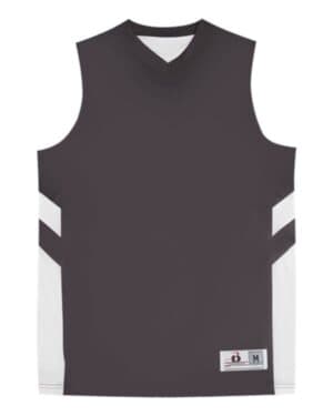 GRAPHITE/ WHITE Alleson athletic 8566 b-pivot rev tank top