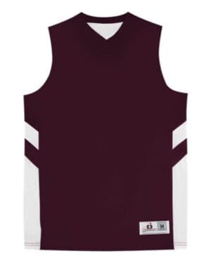 MAROON/ WHITE Alleson athletic 8566 b-pivot rev tank top