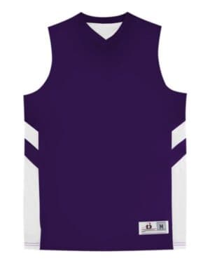 PURPLE/ WHITE Alleson athletic 8566 b-pivot rev tank top