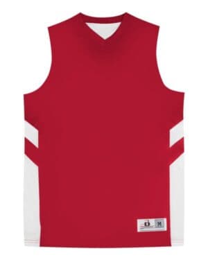 RED/ WHITE Alleson athletic 8566 b-pivot rev tank top
