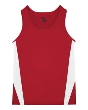 RED/ WHITE Alleson athletic 8667 stride singlet