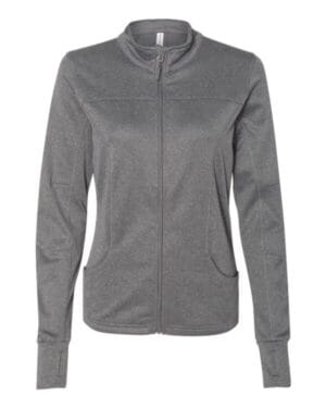 GUNMETAL HEATHER Independent trading co EXP60PAZ women's poly-tech full-zip track jacket
