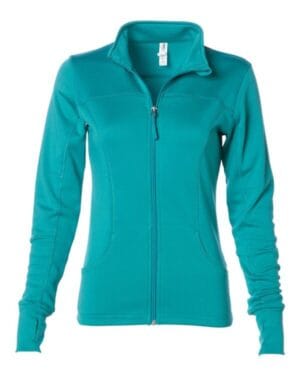 LAPIS GREEN Independent trading co EXP60PAZ women's poly-tech full-zip track jacket