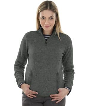 CHARCOAL HEATHER Charles river 5312CR women's heathered fleece pullover