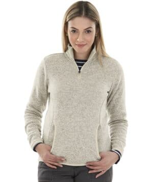 OATMEAL HEATHER Charles river 5312CR women's heathered fleece pullover