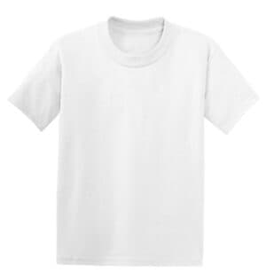 WHITE 5370 hanes-youth ecosmart 50/50 cotton/poly t-shirt