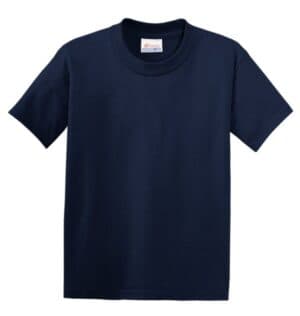 NAVY 5370 hanes-youth ecosmart 50/50 cotton/poly t-shirt