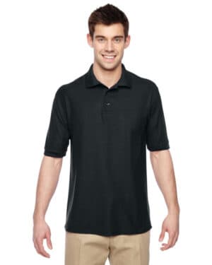 BLACK Jerzees 537MSR adult easy care polo