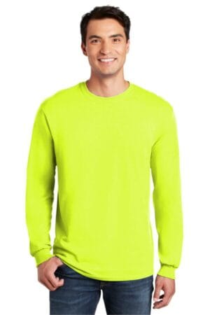 SAFETY GREEN 5400 gildan-heavy cotton 100% cotton long sleeve t-shirt
