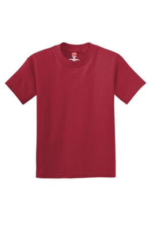 DEEP RED 5450 hanes-youth authentic 100% cotton t-shirt