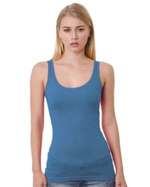 HEATHER ROYAL Bayside 3410 women's usa-made tank top