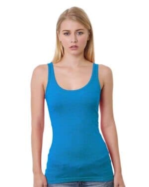 TURQUOISE Bayside 3410 women's usa-made tank top