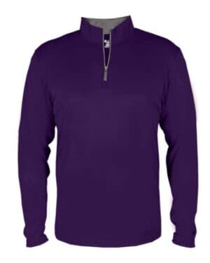 PURPLE/ GRAPHITE Badger 4102 b-core quarter-zip pullover