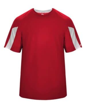 RED/ WHITE Badger 2176 youth striker t-shirt