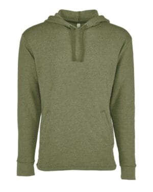 HEATHER MILITARY GREEN Next level 9300 malibu welt pocket hoodie