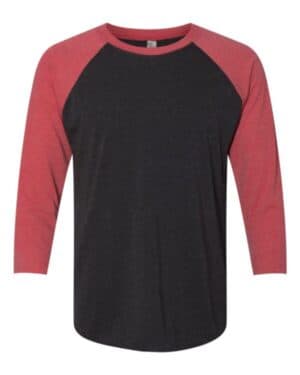 VINTAGE RED SLEEVES/ VINTAGE BLACK BODY Next level 6051 triblend three-quarter raglan t-shirt