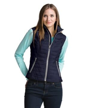 NAVY/GREY Charles river 5535CR women's radius quilted vest