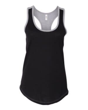 BLACK/ HEATHER GREY Next level 1534 womens ideal colorblocked racerback tank
