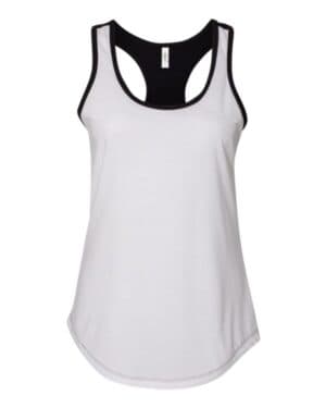 WHITE/ BLACK Next level 1534 womens ideal colorblocked racerback tank