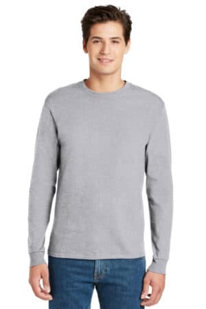 LIGHT STEEL* 5586 hanes-authentic 100% cotton long sleeve t-shirt