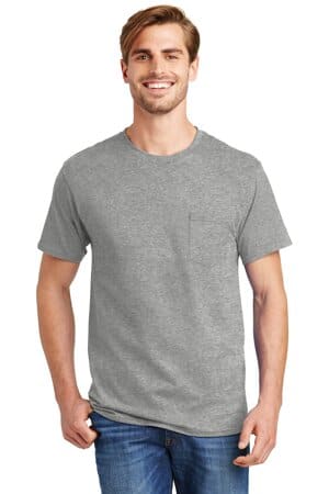 5590 hanes-authentic 100% cotton t-shirt with pocket