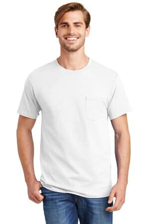 5590 hanes-authentic 100% cotton t-shirt with pocket