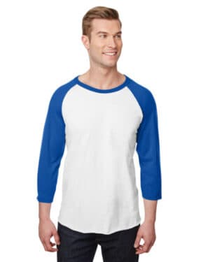 WHITE/ ROYAL Jerzees 560RR unisex three-quarter sleeve raglan t-shirt