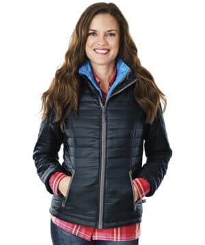 NAVY/GREY Charles river 5640CR women's lithium quilted jacket