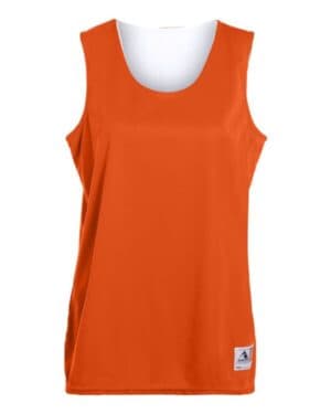 ORANGE/ WHITE Augusta sportswear 147 women's reversible wicking tank top