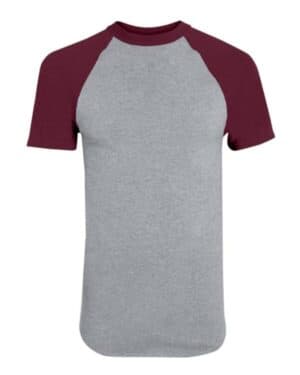 ATHLETIC HEATHER/ MAROON Augusta sportswear 423 short sleeve baseball jersey