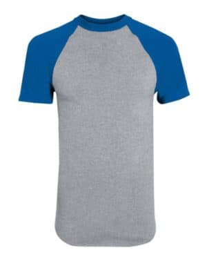 ATHLETIC HEATHER/ ROYAL Augusta sportswear 424 youth short sleeve baseball jersey