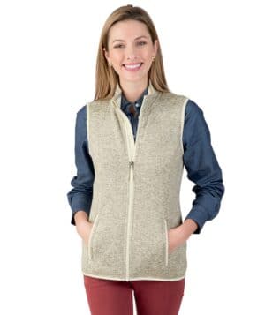 OATMEAL HEATHER Charles river 5722CR women's pacific heathered vest