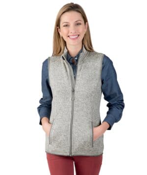 LIGHT GREY HEATHER Charles river 5722CR women's pacific heathered vest