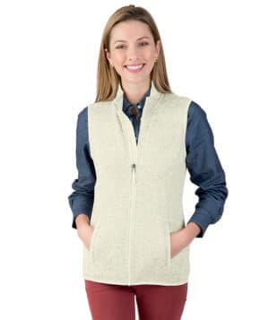IVORY HEATHER Charles river 5722CR women's pacific heathered vest