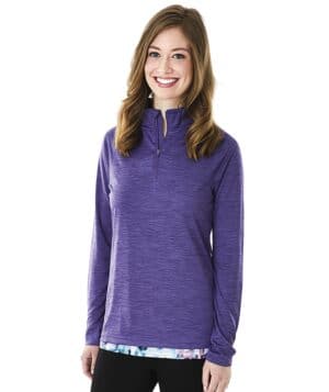 PURPLE Charles river 5763CR women's space dye performance pullover