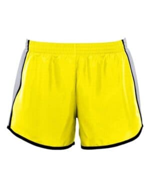POWER YELLOW/ WHITE/ BLACK Augusta sportswear 1265 women's pulse team running shorts