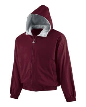 MAROON Augusta sportswear 3281 youth hooded taffeta jacket