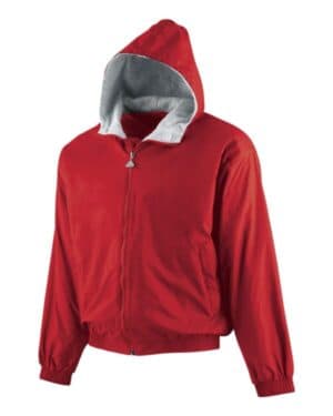RED Augusta sportswear 3281 youth hooded taffeta jacket