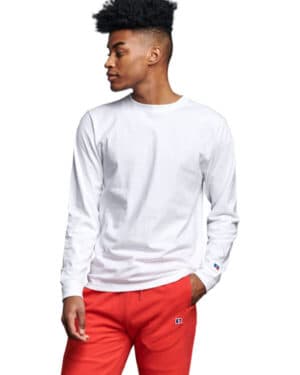 WHITE Russell athletic 600LRUS unisex cotton classic long-sleeve t-shirt