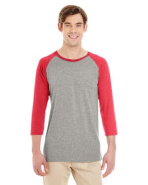 OXFRD/ F RED HTH Jerzees 601RR adult tri-blend baseball raglan