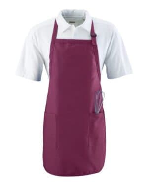 MAROON Augusta sportswear 4350 full length apron with pockets