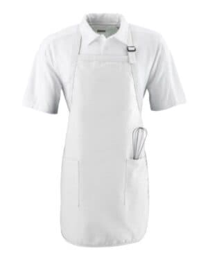 WHITE Augusta sportswear 4350 full length apron with pockets
