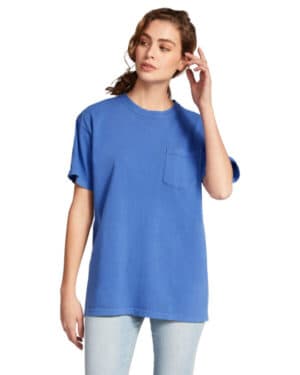 NEON BLUE Comfort colors 6030CC adult heavyweight rs pocket t-shirt