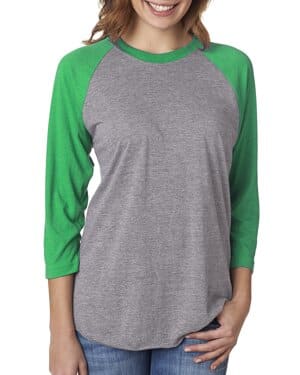 Next level apparel 6051 unisex triblend three-quarter sleeve raglan