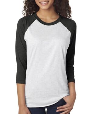 VIN BK/ HTHR WHT Next level apparel 6051 unisex triblend three-quarter sleeve raglan