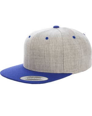 HEATHER/ ROYAL 6089MT adult 6-panel structured flat visor classic two-tone snapback
