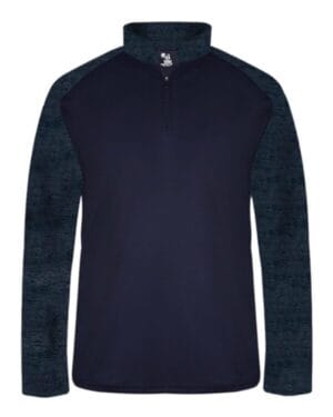 NAVY/ NAVY TONAL BLEND Badger 4177 sport tonal blend quarter-zip pullover
