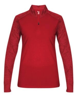 RED/ RED TONAL BLEND 4179 women's sport tonal blend quarter-zip pullover